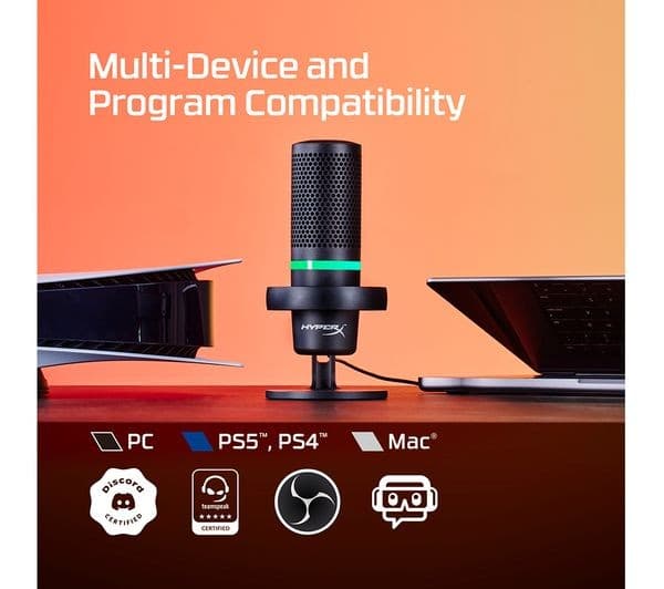HyperX DuoCast RGB USB Condenser Gaming Microphone - Black - Image 4