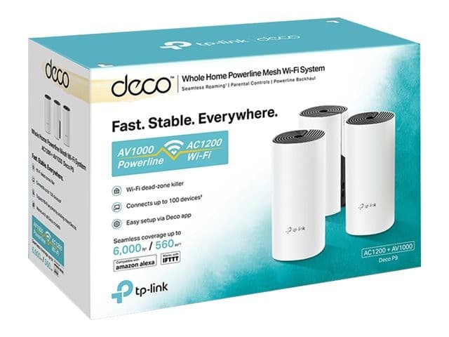TP-Link Deco P9 AC1200 + AV1000 Whole Home Powerline Mesh WiFi System - Triple Pack - Image 3