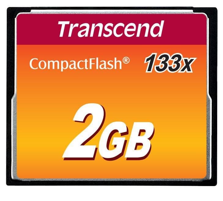 Transcend CF133 CompactFlash 133x UDMA4 Memory Card, Black - 2GB (TS2GCF133)