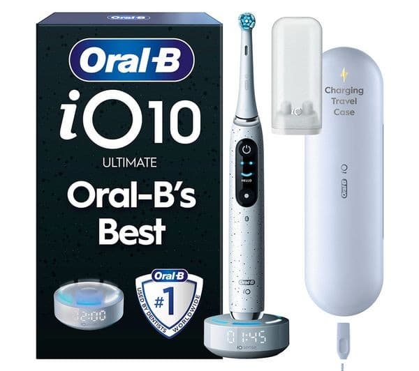 ORAL-B iO10 Electric Toothbrush + Charging Travel Case - Stardust White - Image 1