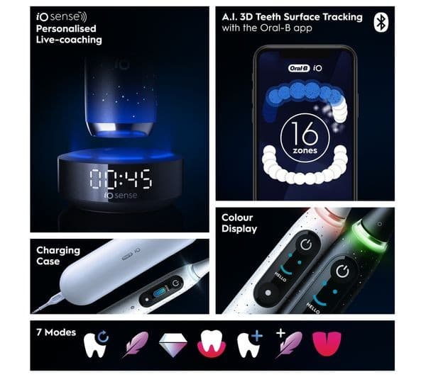 ORAL-B iO10 Electric Toothbrush + Charging Travel Case - Stardust White - Image 3