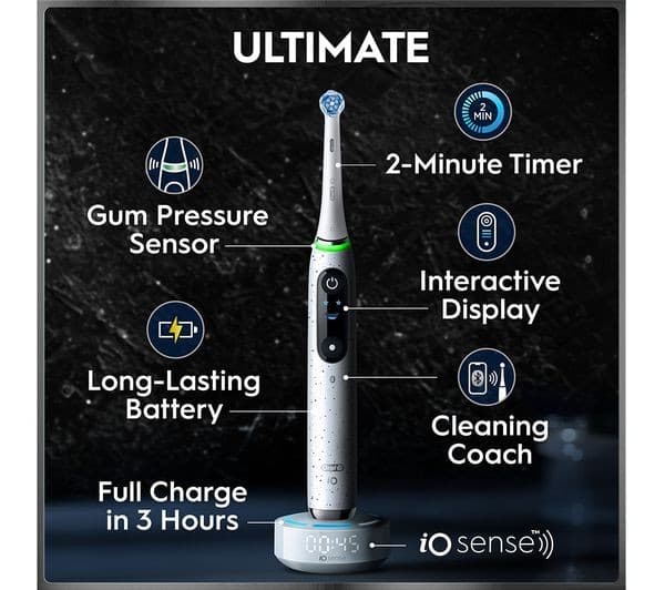 ORAL-B iO10 Electric Toothbrush + Charging Travel Case - Stardust White - Image 10