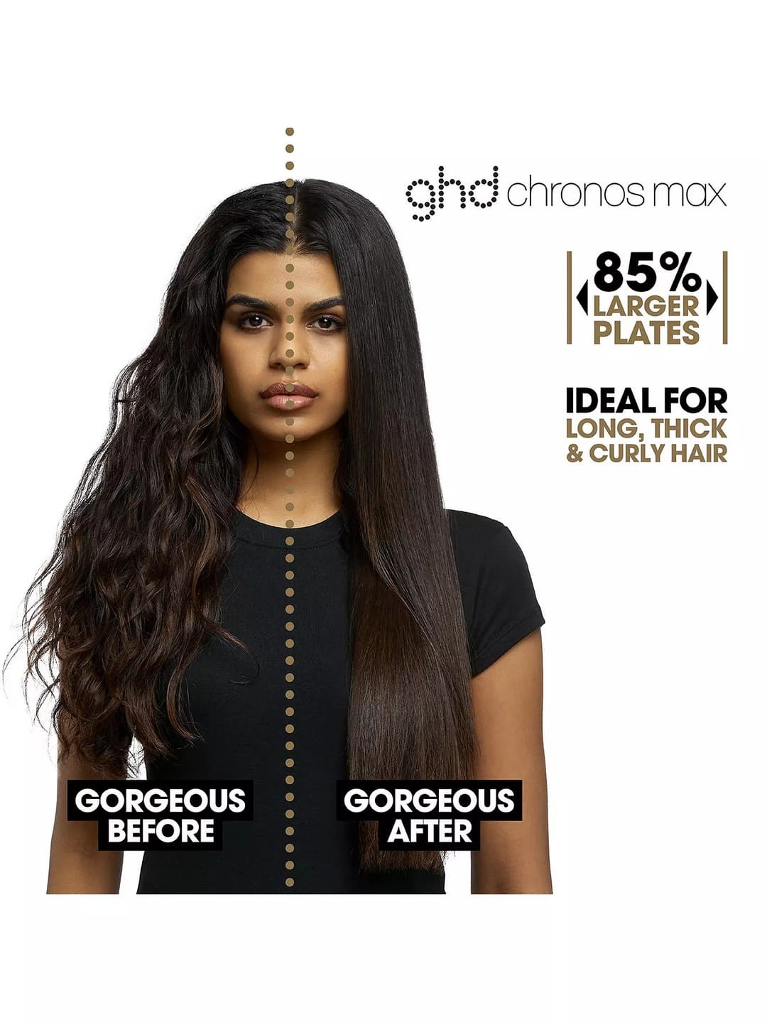 ghd Chronos Max Wide Plate Hair Straightener - Black - Image 2