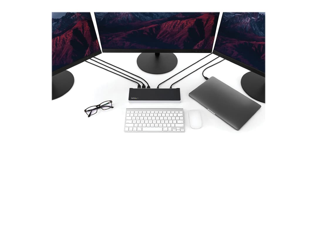 StarTech.com 4K USB-C Dock - Triple Monitor - Mac & Windows - 60W USB PD (DK30CH2DPPDU) - docking station - USB-C - HDMI, 2 x DP - 1GbE - Image 1