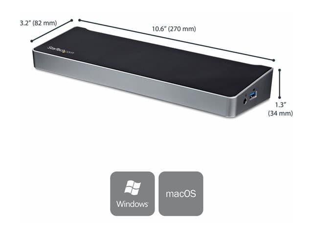 StarTech.com 4K USB-C Dock - Triple Monitor - Mac & Windows - 60W USB PD (DK30CH2DPPDU) - docking station - USB-C - HDMI, 2 x DP - 1GbE - Image 9