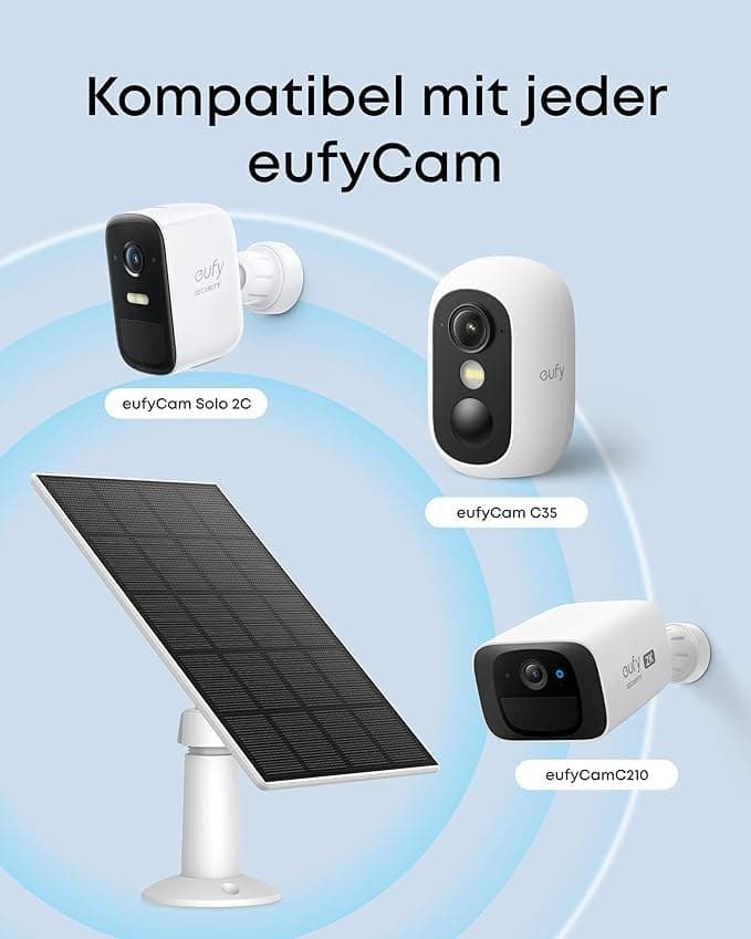 eufy Solar Panel C10 (3W), Compatible with Any eufyCam, Continuous Power Supply, IP65 Weatherproof for Outdoor Surveillance and Camera Charging, 3W Solar Panel - Image 4