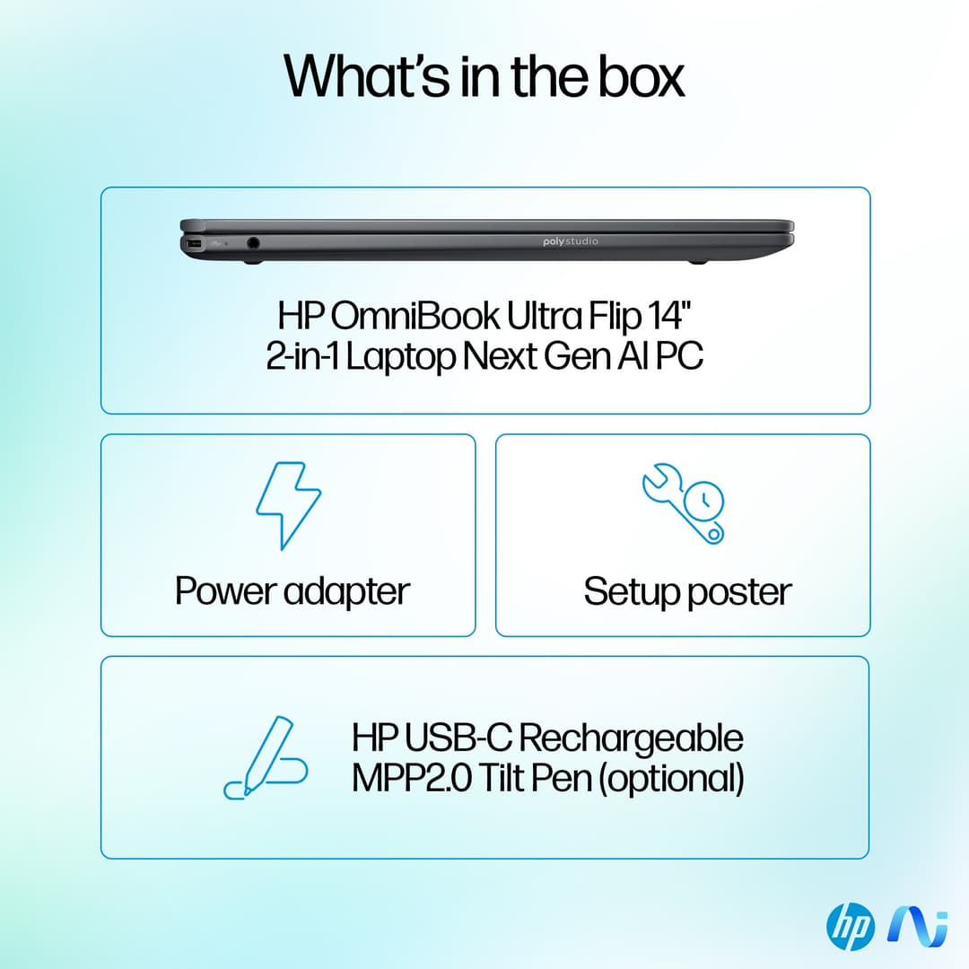 HP OmniBook Ultra Flip 14-fh0006na Intel® Core Ultra 7 256V 16GB RAM 1TB SSD 14" OLED Touchscreen 3K 120Hz Windows 11 Home 2-in-1 Copilot+ Laptop - Image 4