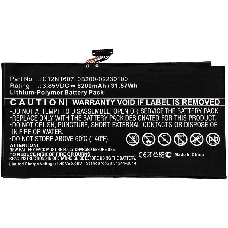 CoreParts Laptop Battery for Asus Transformer Mini T102H / T102HA / T103H - 31.57Wh Li-Polymer 3.85V 8200mAh, Black (C12N1607) - Image 1