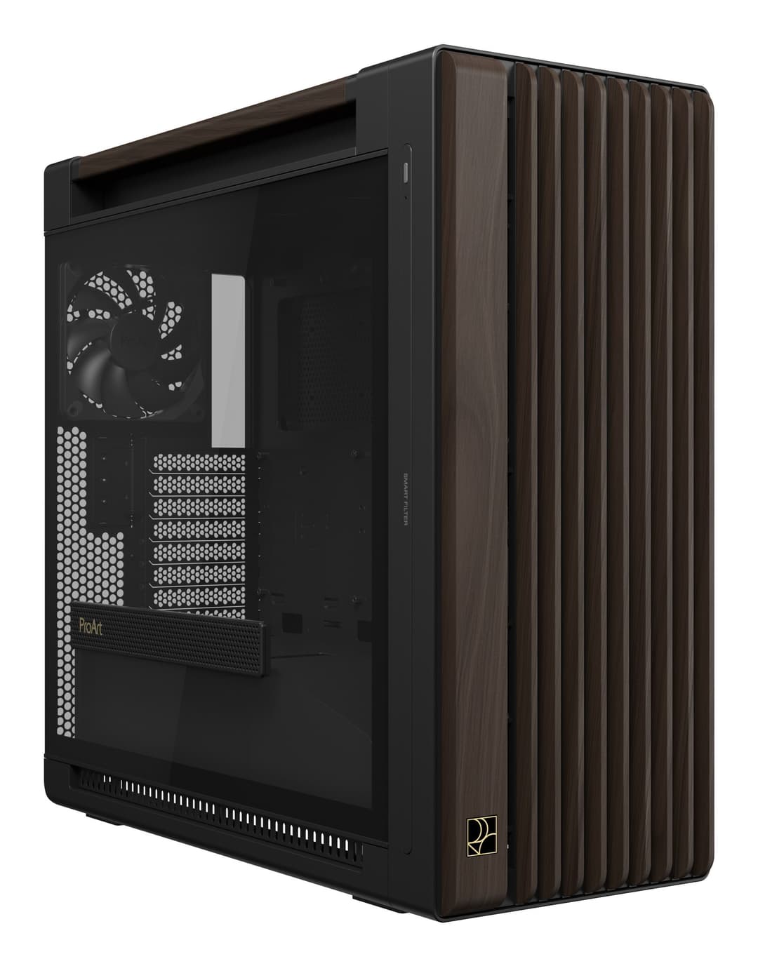 ASUS ProArt PA602 Wood Edition Mid Tower PC Case - Modern Black, Tempered Glass - Image 1
