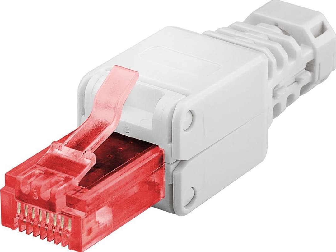 MicroConnect KON520TL Tool-free RJ45 CAT6 Connector, White - Image 1