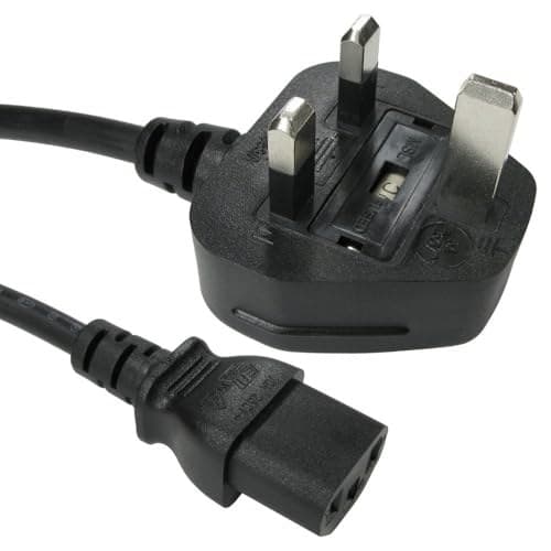 1m UK Plug to C13 Mains Lead - Black - Image 2