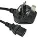 1m UK Plug to C13 Mains Lead - Black - Image 3