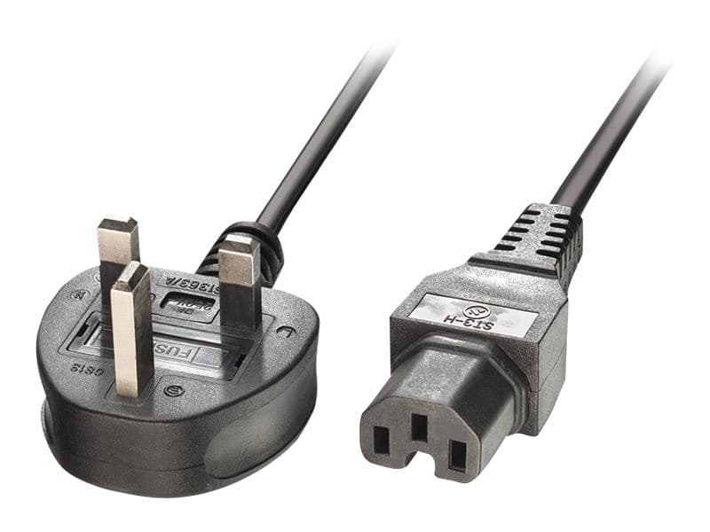 Lindy Power Cable BS 1363A to Hot Conditioned IEC C15 2m Black - Image 1