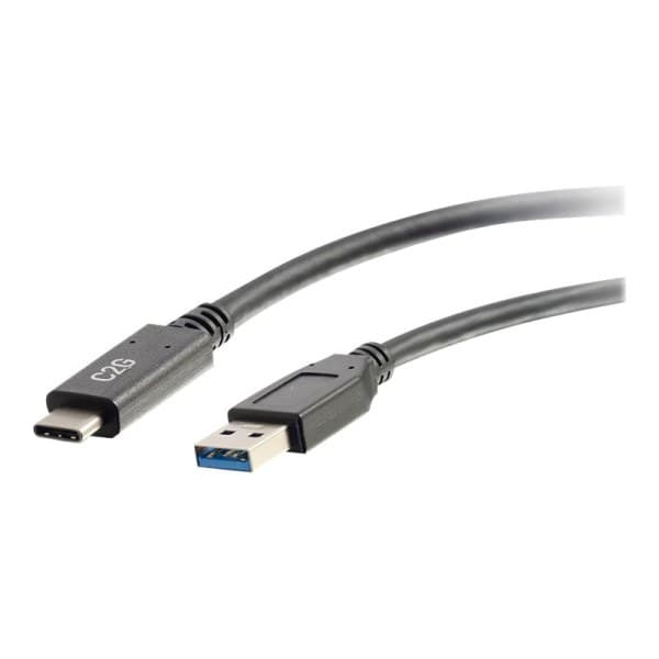 C2G 28831 USB 3.0 USB-C to USB-A Cable M/M  Black (USB IF Certified) (3 Feet  0.91 Meters) - Image 1