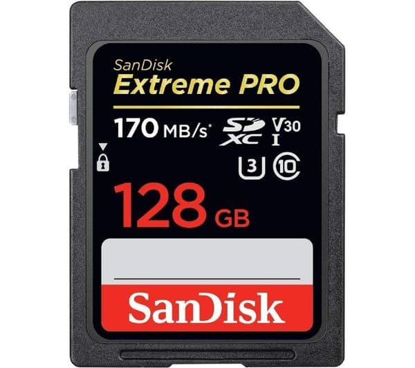 SanDisk Extreme PRO SDXC UHS-I U3 V30 Memory Card 128GB