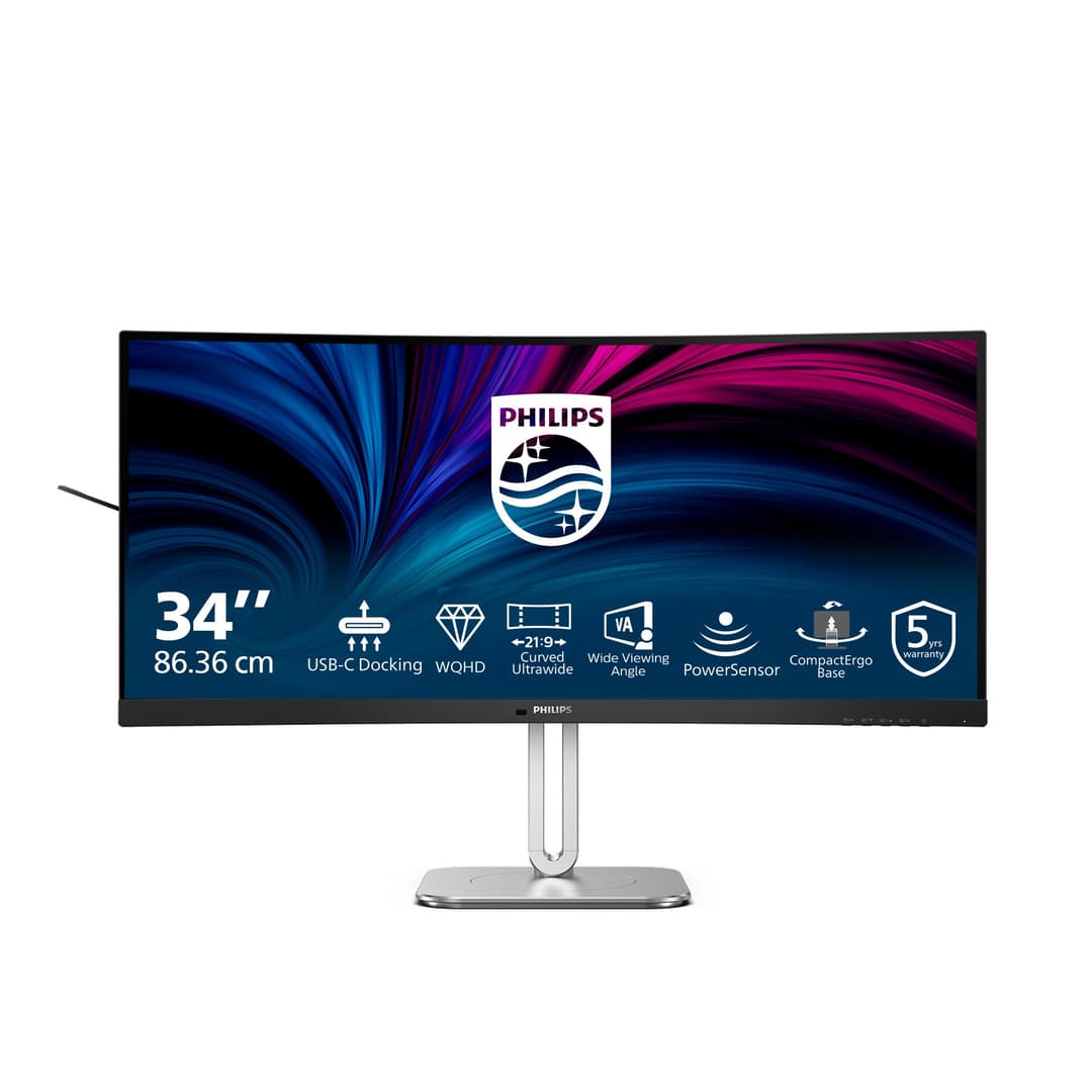 Philips 5000 series 34B2U5600C/00 computer monitor 86.4 cm (34") 3440 x 1440 pixels Dual QHD LCD Grey - Image 1