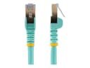 StarTech CAT6A Shielded Ethernet Cable 2m Aqua Snagless RJ45 STP 100W PoE (6ASPAT2MAQ) thumbnail 1