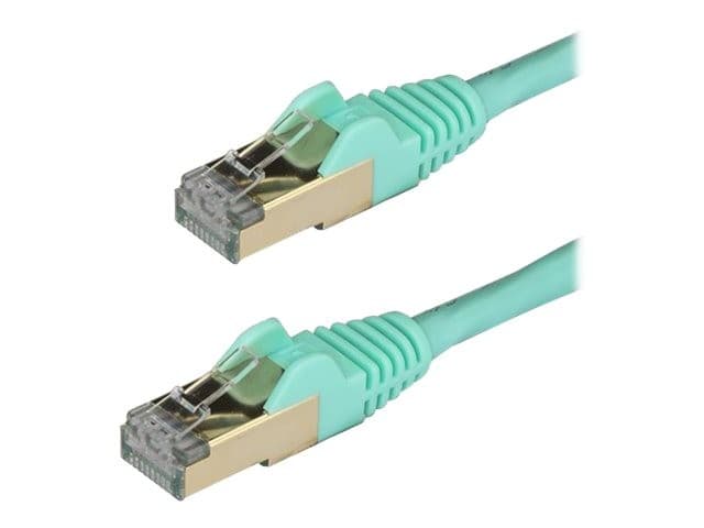 StarTech CAT6A Shielded Ethernet Cable 2m Aqua Snagless RJ45 STP 100W PoE (6ASPAT2MAQ) - Image 3