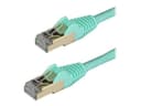 StarTech CAT6A Shielded Ethernet Cable 2m Aqua Snagless RJ45 STP 100W PoE (6ASPAT2MAQ) thumbnail 3