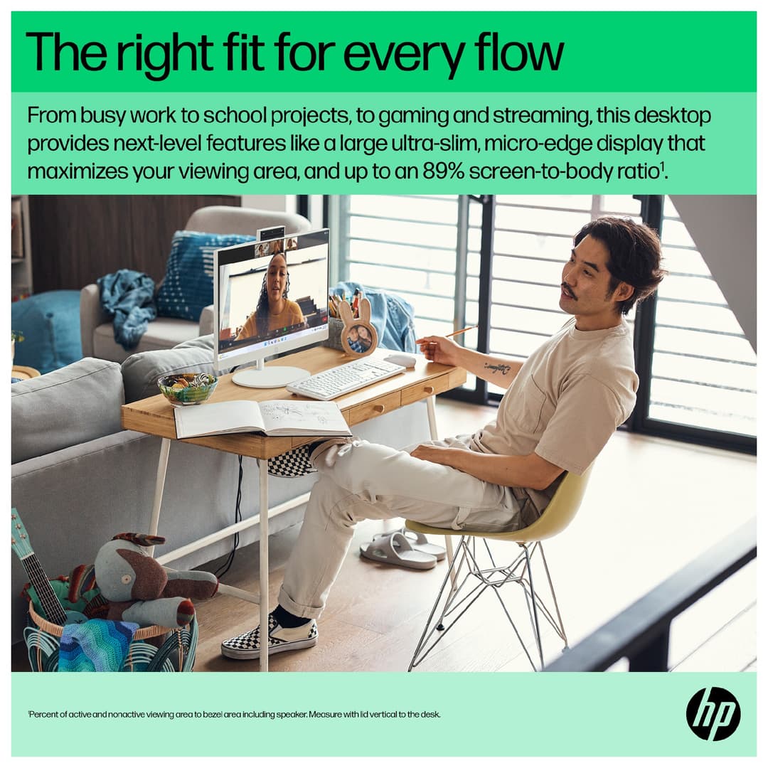 HP 24-cr0063na Intel® Core i3-N300 8GB RAM 256GB SSD 23.8" Full HD Windows 11 Home All-in-One Desktop PC - Image 3