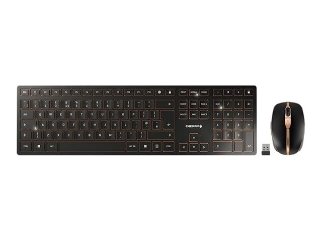 CHERRY DW 9100 Slim Wireless Desktop Set - QWERTY UK Layout - Black/Bronze - Image 1
