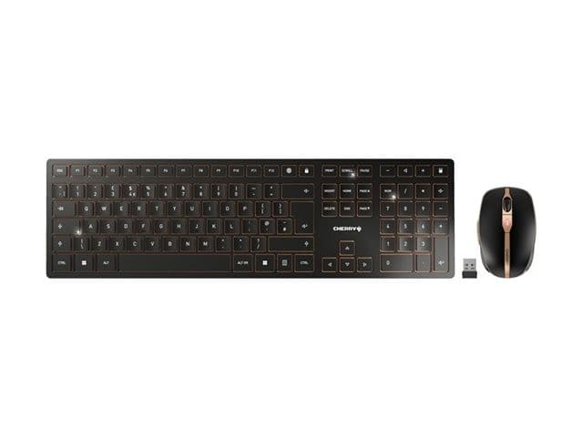 CHERRY DW 9100 Slim Wireless Desktop Set - QWERTY UK Layout - Black/Bronze - Image 2