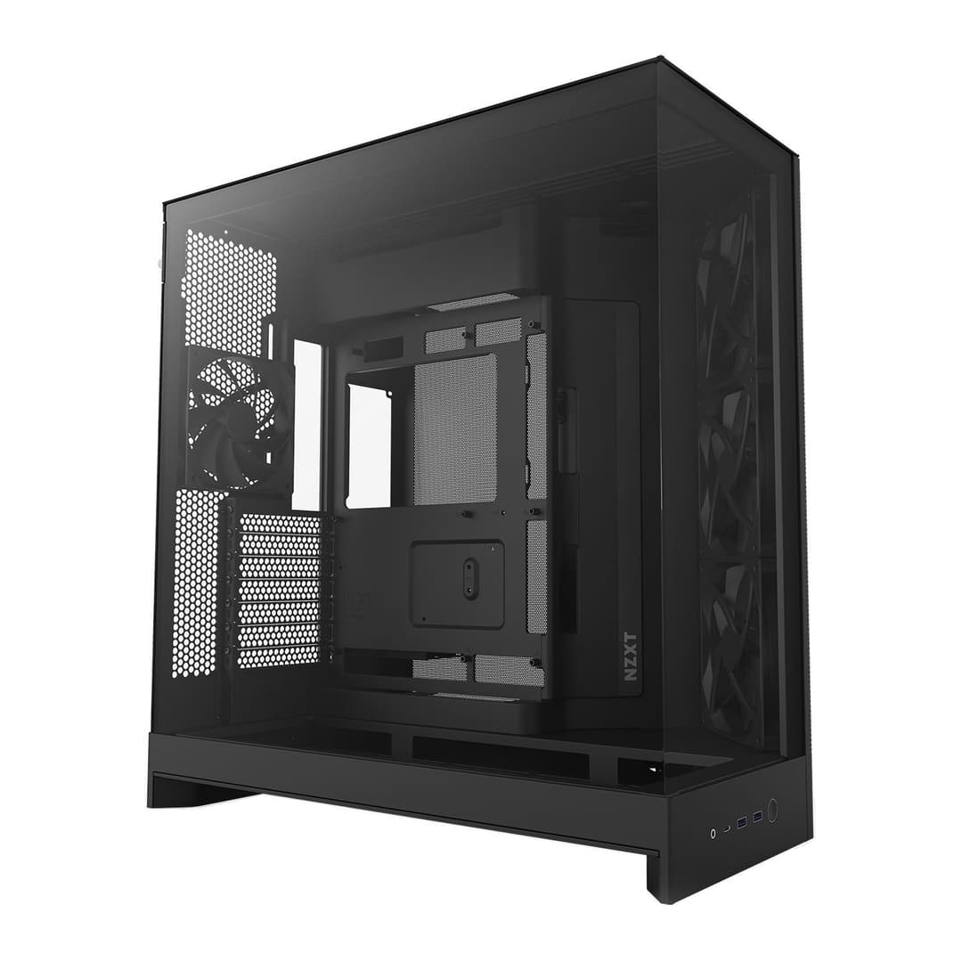 NZXT H9 Flow (2025) Tempered Glass Dual Chamber Mid Tower PC Case - Black - Image 1