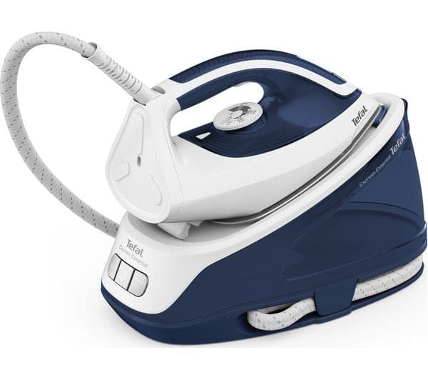 TEFAL Express Essential SV6116 Steam Generator Iron - White & Blue - Image 1