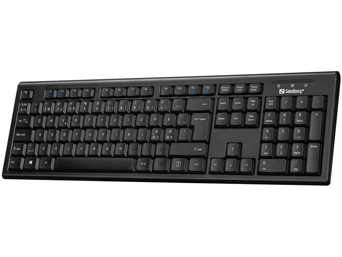 Sandberg USB Wired Office Keyboard Nord (631-10) Nordic Layout - Black
