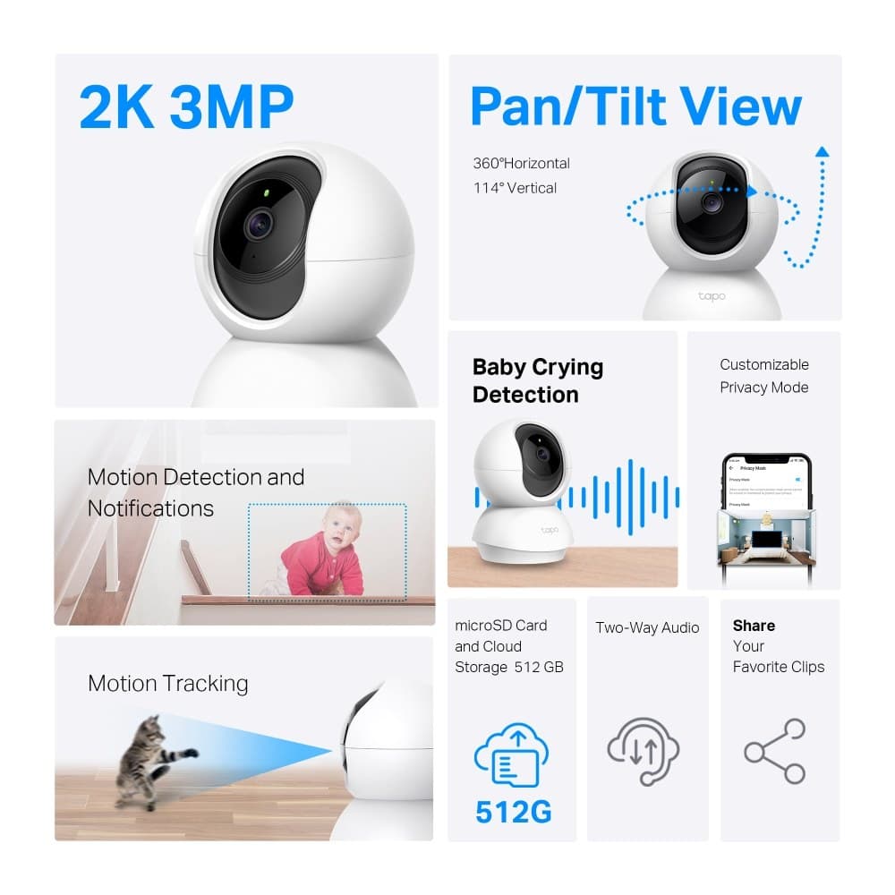 TP-Link Tapo Pan/Tilt Home Security Wi-Fi Camera - Image 2