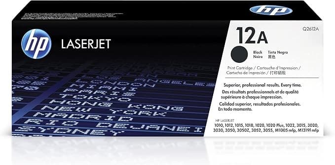 HP 12A Q2612A Original LaserJet Toner Cartridge for HP LaserJet Printers - Black - 2,000 Pages