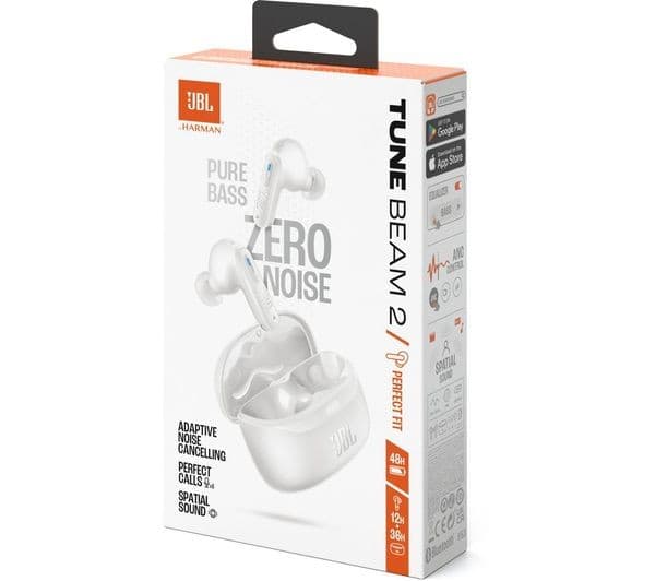 JBL Tune Beam 2 True Wireless Noise-Cancelling Earbuds - White - Image 9