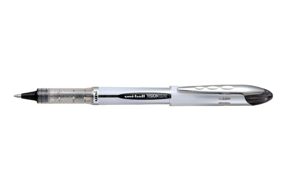 uni-ball Vision Elite 12 Pack Black 0.8mm Med Nib Rollerball Airplane Safe - Image 1