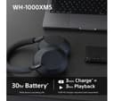 Sony WH-1000XM5 Wireless Noise-Cancelling Over-Ear Headphones - Midnight Blue thumbnail 6