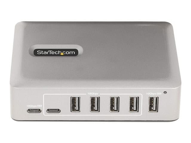StarTech.com 7-Port USB-C Hub, 5x USB-A + 2x USB-C, Self-Powered w/ 65W Power Supply, USB 3.1 10Gbps Hub w/ BC1.2 Charging, Desktop/Laptop USB Hub with 3ft Locking USB-IF Certified Cable - USB Expansion Hub (10G5A2CS-USB-C-HUB) - hub - 7 ports - Image 2