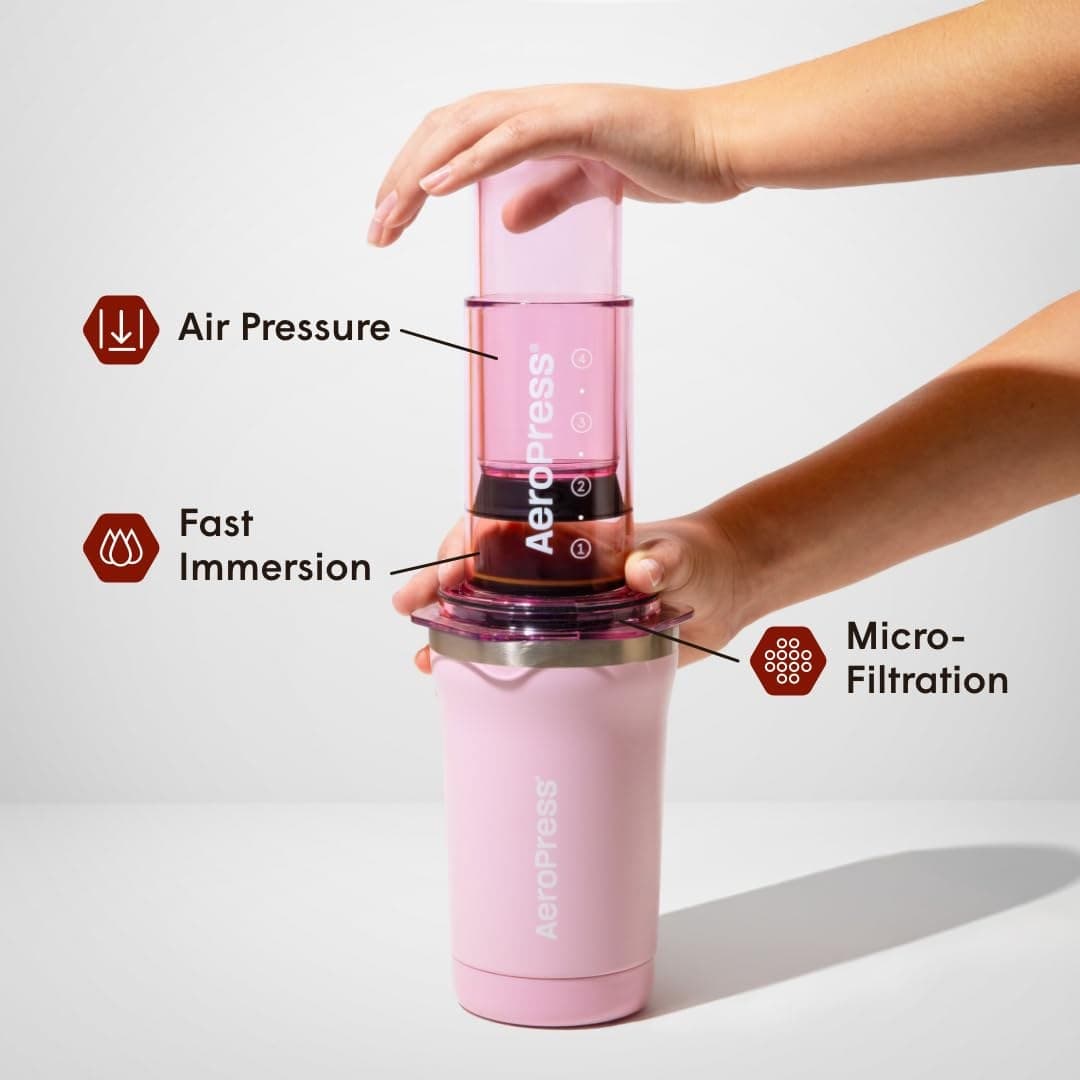 AeroPress Go Plus Portable Coffee Maker - Pink - Image 2