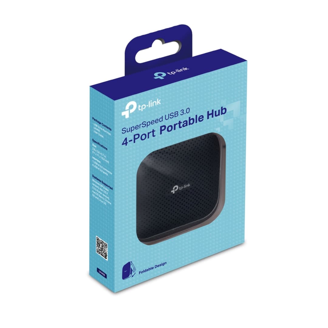 TP-Link UH400 USB 3.0 4-Port Portable Hub, USB 3.2 Gen 1 Type-A, 5000 Mbit/s, Black - Image 4