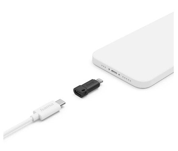 Hama USB-C Adapter to Apple Lightning Plug, MFI, black - Image 4