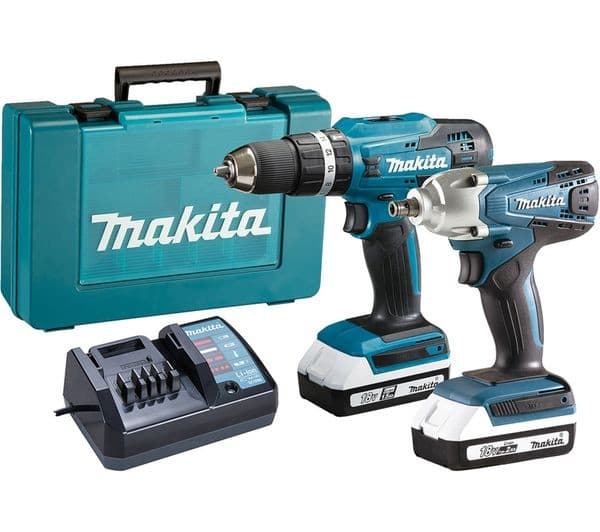 MAKITA DK18922A 18V Cordless Combi Drill and Impact Driver Set with 2 Batteries