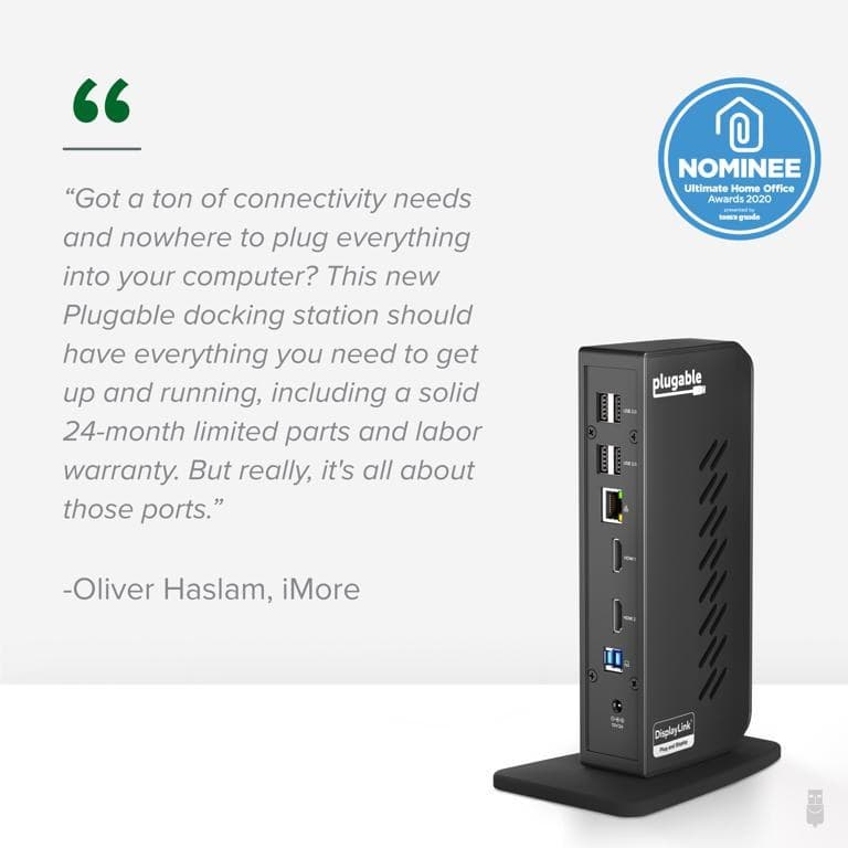 Plugable Technologies UD-3900Z Docking USB 3.2 Gen 1 (3.1 Gen 1) Type-C Black - Image 2