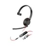 Poly Blackwire 5210 Monaural USB-C USB-A 3.5mm Wired Headset