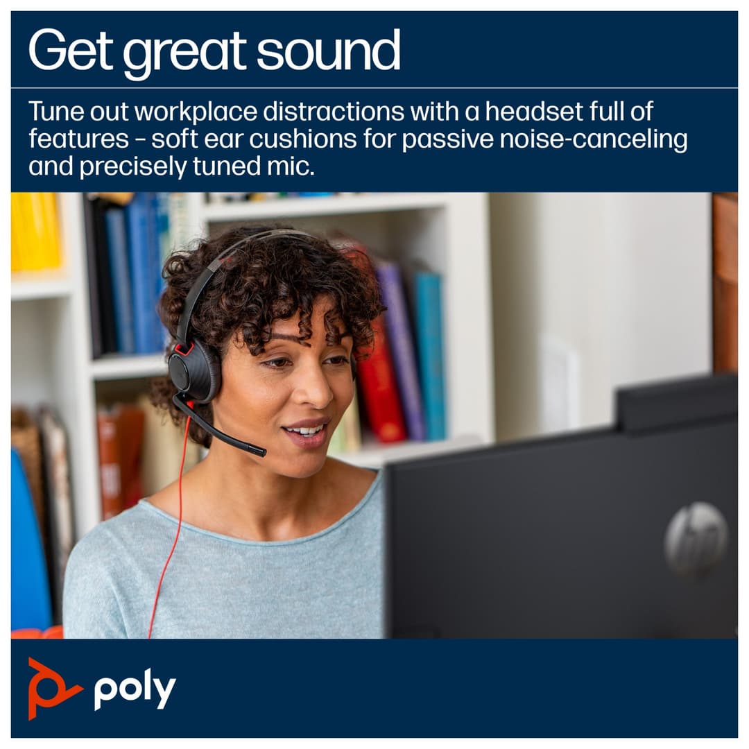 Poly Blackwire 5210 Monaural USB-C USB-A 3.5mm Wired Headset - Image 7