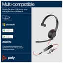 Poly Blackwire 5210 Monaural USB-C USB-A 3.5mm Wired Headset thumbnail 10