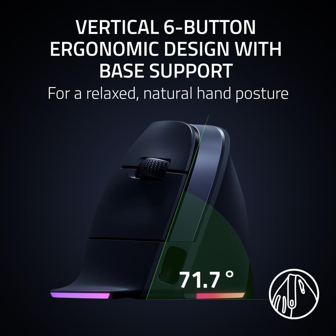 Razer Pro Click V2 Vertical Mouse - Black - Image 2