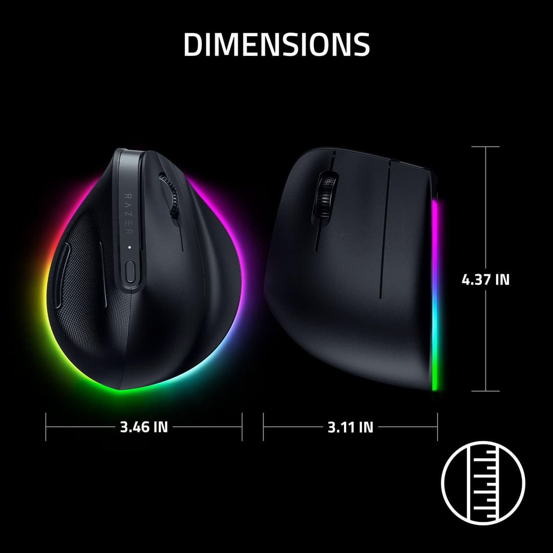 Razer Pro Click V2 Vertical Mouse - Black - Image 8