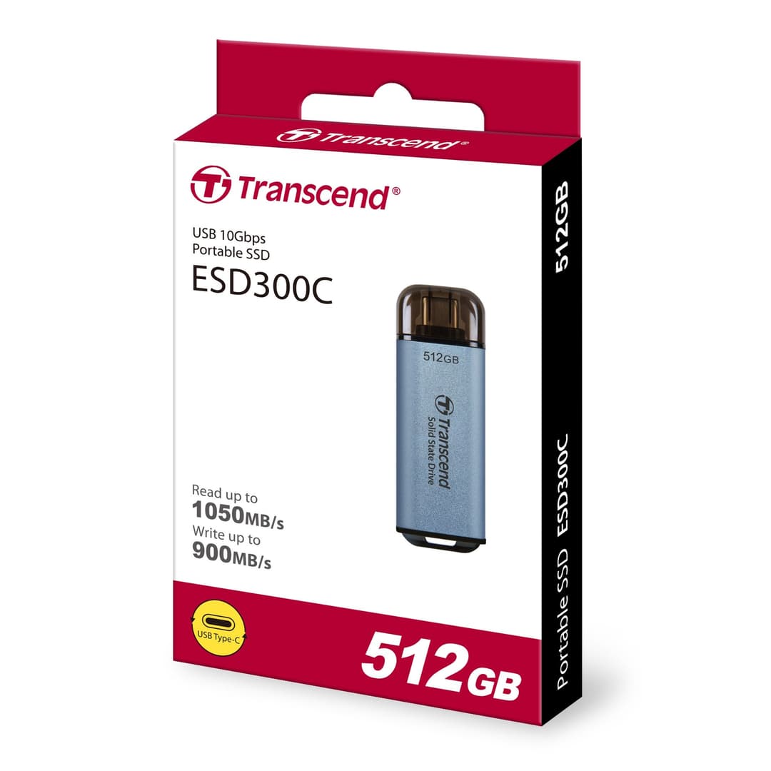 512GB Transcend ESD300 Portable SSD USB Type-C Sky Blue - Image 5