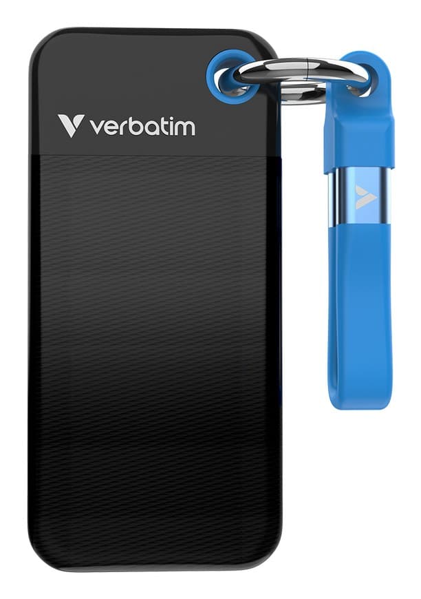 Verbatim Pocket SSD USB 3.2 Gen 2 256GB Black/Blue - Image 1