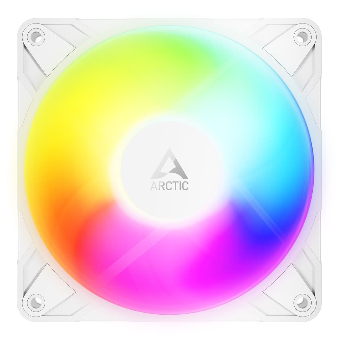 ARCTIC Freezer P12 Pro Reverse A-RGB (White) - 3 Pack - 120 mm A-RGB PWM Fan with Cable Splitter - Image 3