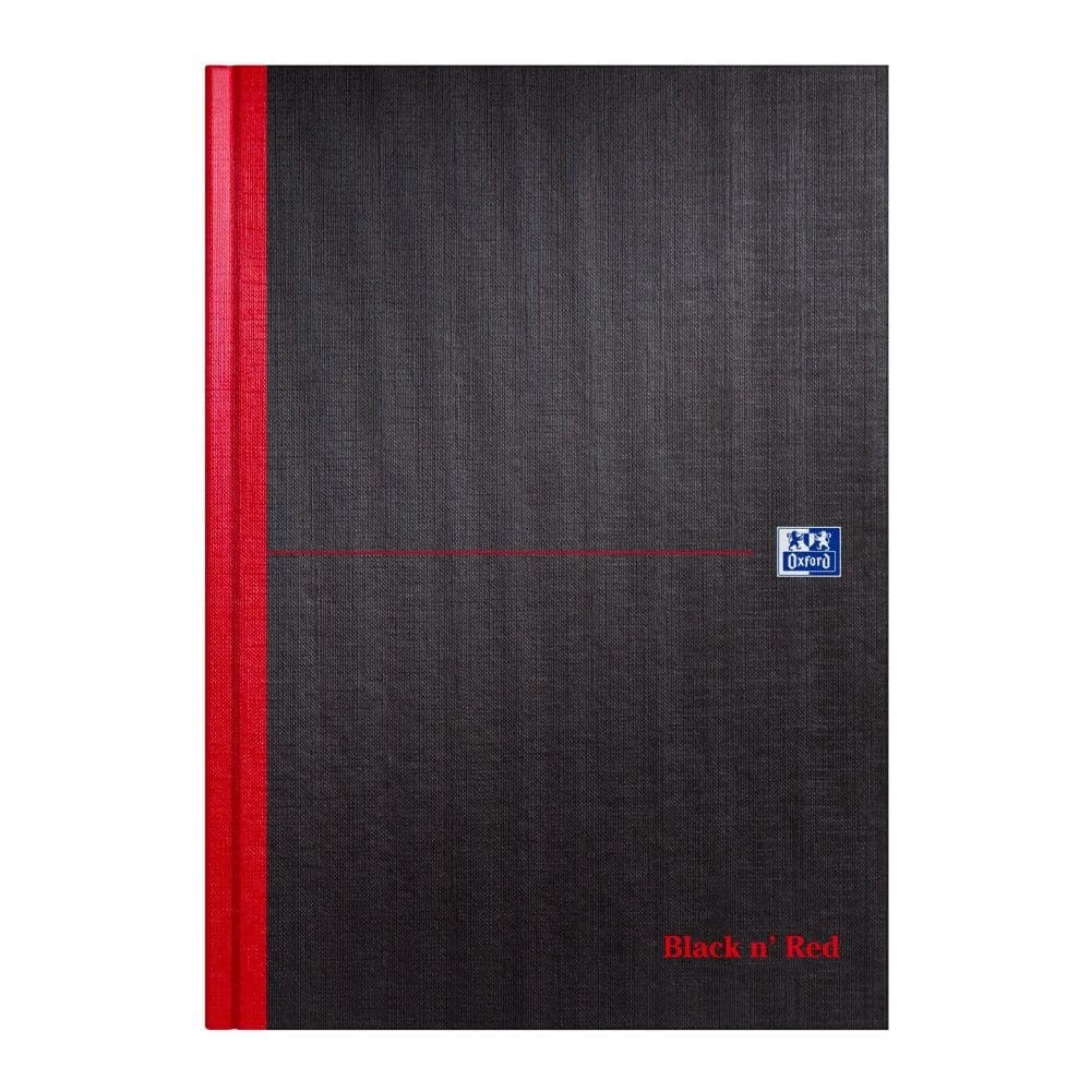 Black n` Red Casebound Ruled Hardback Notebook A4 Pack of 5 - Image 1
