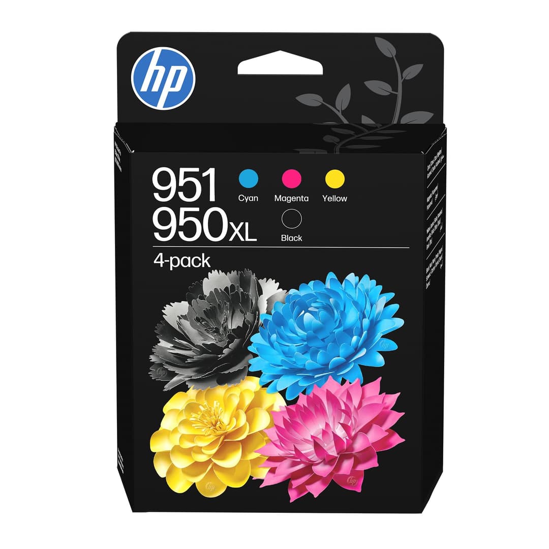 HP 950XL Black & 951 Cyan, Magenta, Yellow Original Ink Cartridges 4-Pack - Black, Cyan, Magenta, Yellow - Image 1